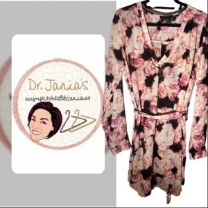 Floral, Tie, knee length dress